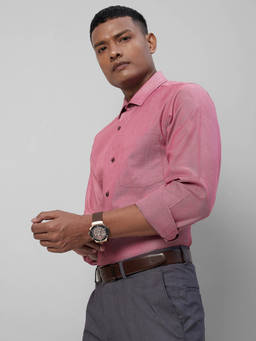 Turtle - Pink Self Design Shirt