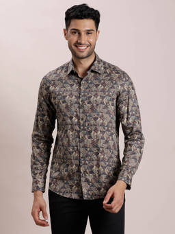 Turtle - Grey Printed Shirt