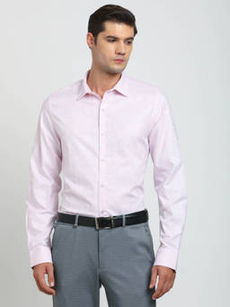 Turtle - Pink Self Design Shirt