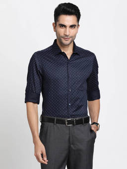 Turtle - Navy Blue Printed Shirt