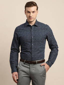 Turtle - Navy Blue Printed Shirt