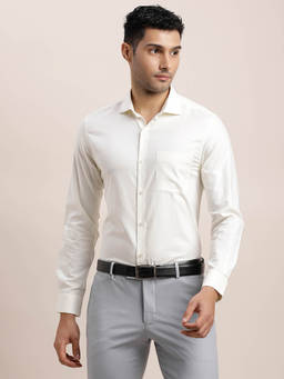 Turtle - Cream Self Design Shirt