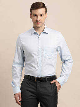 Turtle - Blue Self Design Shirt