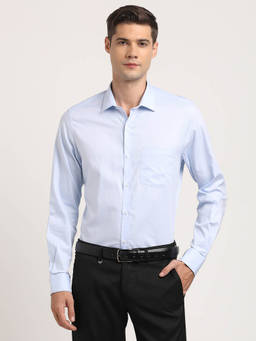 Turtle - Blue Self Design Shirt