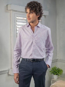 Turtle - Lavender Self Design Shirt