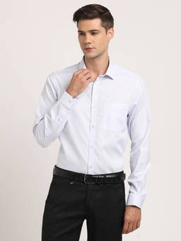 Turtle - Blue Self Design Shirt