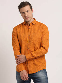 Turtle - Mustard Printed Shirt