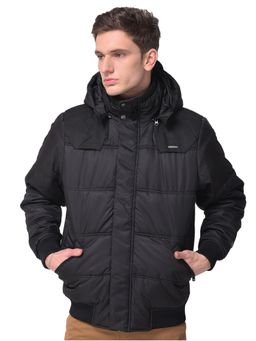 WOODLAND - Mens Solid Full Sleeves Black Jacket