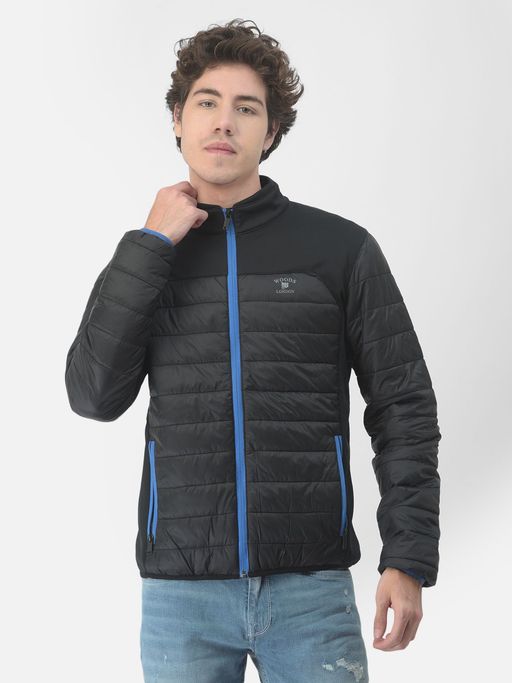 Buy WOODLAND Mens Solid Full Sleeves Black Jacket Online