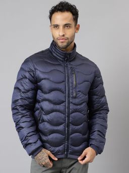 WOODLAND - Mens Solid Full Sleeves Navy Blue Jacket