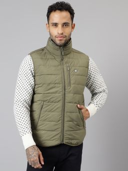 WOODLAND - Mens Solid Sleeveless Green Jacket