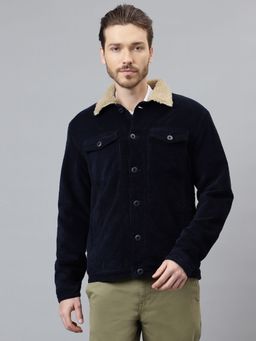 WOODLAND - Mens Solid Full Sleeves Blue Jacket