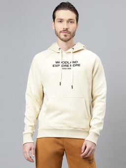 WOODLAND - Mens Typography Full Sleeves Beige Sweatshirt