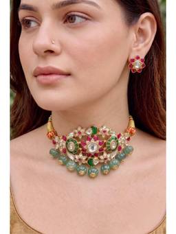 Prestones - Rang Meenakari Choker Set