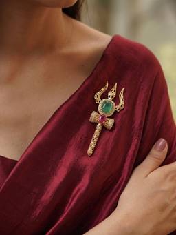 Prestones - Green Mahadev Shakti Brooch