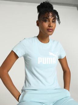 Puma - Essentials Logo Womens Blue T-Shirt