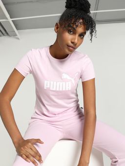 Puma - Essentials Logo Womens Purple T-Shirt