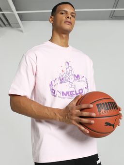 Puma - MELO IRIDESCENT SS II Men's Pink T-Shirt