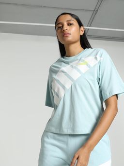 Puma - POWER Cropped Women's Blue T-Shirt