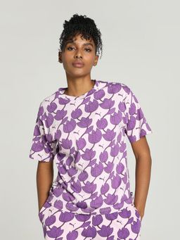 Puma - Essentials BLOSSOM AOP Womens Purple T-Shirt