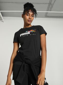 Puma - Essentials+ LOVE WINS Women's Black T-Shirt