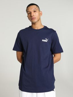 Puma - Essentials Small Logo Mens Blue T-Shirt