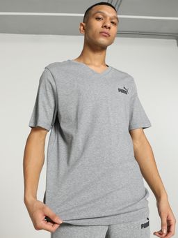 Puma - Essentials V-Neck Men's Grey T-Shirt