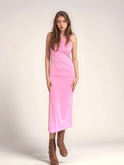 Outzidr - Pink Bodycon Sheath Dress