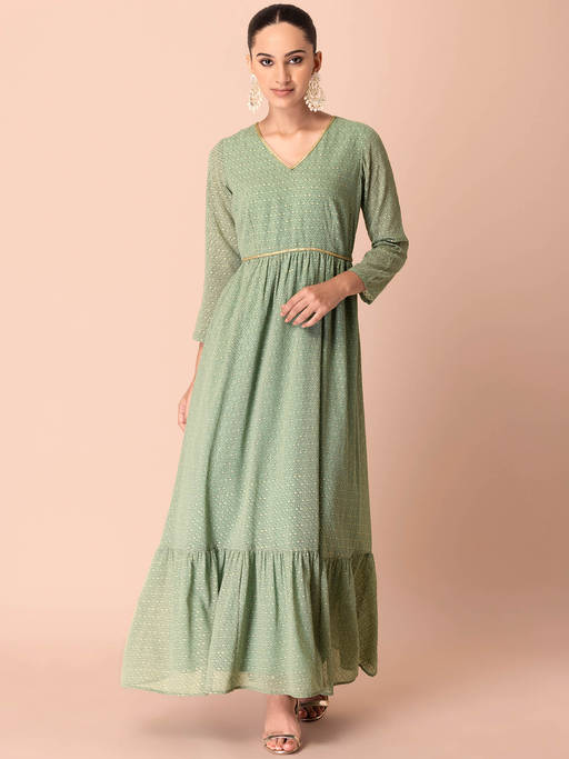 indya green dress Buy Printed Georgette Maxi Online SWEET 16 DRESS