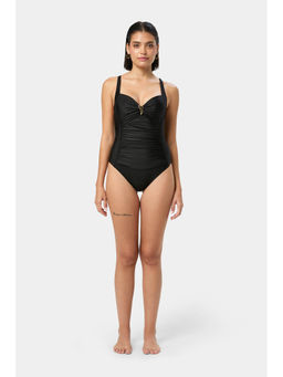BEYOND - Crescent One Piece Swimsuit - Black
