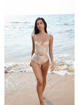 BEYOND - Riviera One Piece Swimsuit - Beige