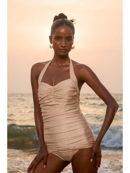 BEYOND - Paloma One Piece Swimsuit - Beige