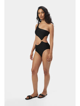 BEYOND - Ripple One Piece Swimsuit - Black