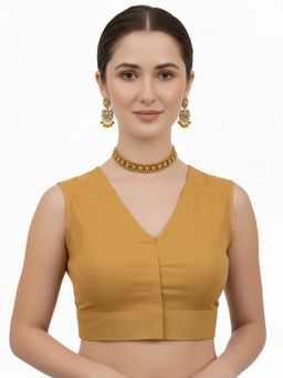 Thevasa - Women Beige Forever Classy Stitched Blouse