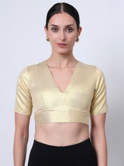 Thevasa - Women Gold Foil Divine Depth Stitched Blouse