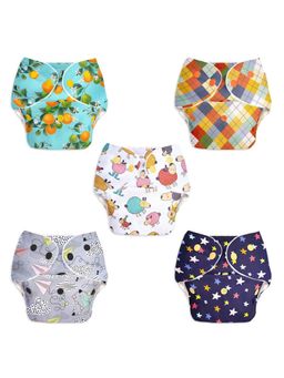 Superbottoms 5 Basic Reusable Cloth Diaper Free Size Washable Diapers (Pack of 5)