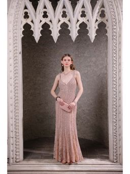 Edition II - Blush Pink Hand-Beaded Lace Dress
