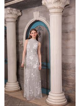 Edition II - Grey Floral Hand-Embroidered Dress