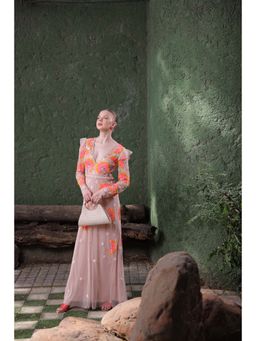 Edition II - Peach Floral Embroidered Dress