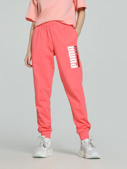Puma - Futuristic Logo Regular Fit Women's Pink Joggers