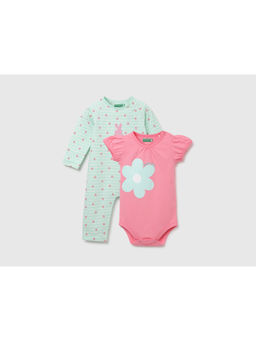 United Colors of Benetton - Girls Long Sleeves Jumpsuit & Rompers Blue (Set of 2)