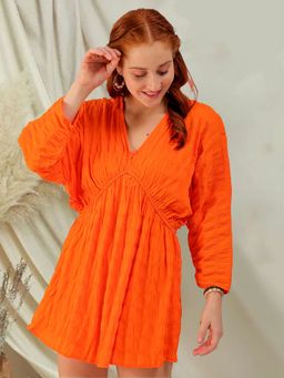 Freehand - Women Orange Solid Dress