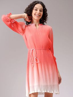 Freehand - Women Ombre Pleated Dress with Drawstring