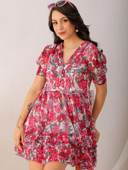 Freehand - Women Printed Ruffle Dress