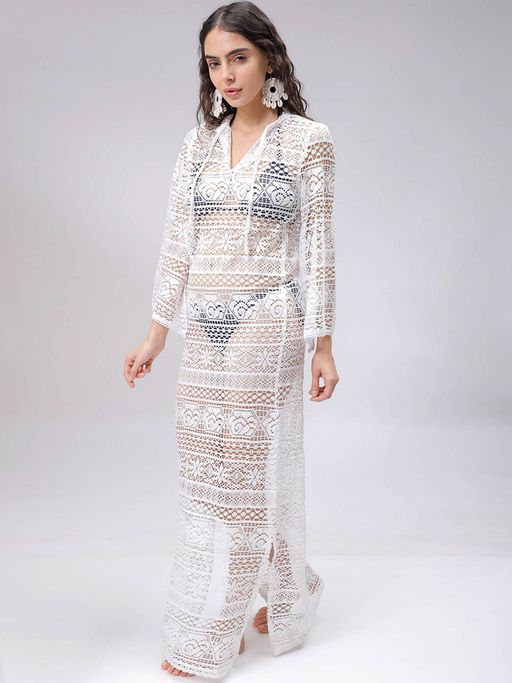 Freehand Women Straight Fit Lace Maxi Dress