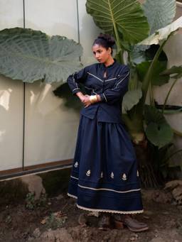 URNAM - Navy Blue Selene Co-Ords Sets