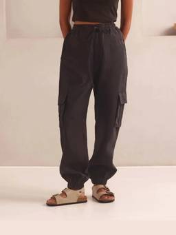 B Label - Women Black Comfort Fit Savannah Cargo Pants
