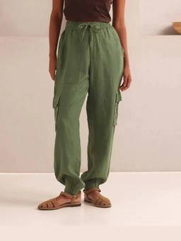 B Label - Women Olive Comfort Fit Savannah Cargo Pants