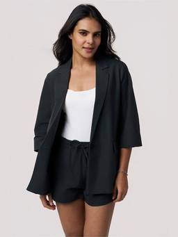TERRA LUNA - Sasha Khadi Safari Black Blazer
