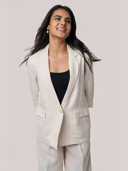 TERRA LUNA - Sasha Linen Ivory Blazer